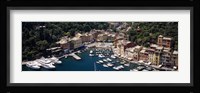 High angle view of boats docked at a harbor, Italian Riviera, Portofino, Italy Fine Art Print