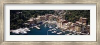 High angle view of boats docked at a harbor, Italian Riviera, Portofino, Italy Fine Art Print