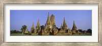 Temples in a field, Wat Chaiwatthanaram, Ayutthaya Historical Park, Ayutthaya, Thailand Fine Art Print