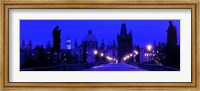 Charles Bridge, Prague, Czech Republic, Bright Blue Fine Art Print