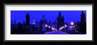 Charles Bridge, Prague, Czech Republic, Bright Blue Fine Art Print