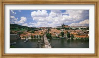 Aerial view of Charles Bridge Prague Czech Republic Fine Art Print