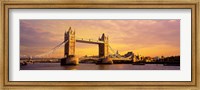 Tower Bridge London England with Orange Sky Fine Art Print