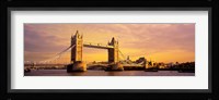 Tower Bridge London England with Orange Sky Fine Art Print