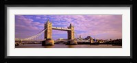 Tower Bridge London England with Purple Sky Fine Art Print