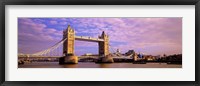 Tower Bridge London England with Purple Sky Fine Art Print