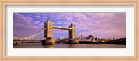 Tower Bridge London England with Purple Sky Fine Art Print