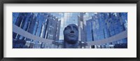 Low Angle View Of A Statue In Front Of Building, La Defense, Paris, France Fine Art Print