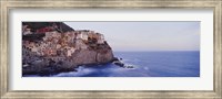 Town on a hillside, Manarola, Riomaggiore, Cinque Terre, Liguria, Italy Fine Art Print