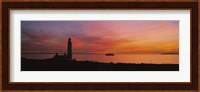 Silhouette of a lighthouse at sunset, Scotland Fine Art Print