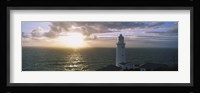 Lighthouse in the sea, Trevose Head Lighthouse, Cornwall, England Fine Art Print
