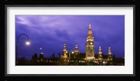 Austria, Vienna, Rathaus, night Fine Art Print