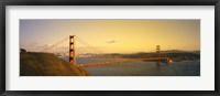 Golden Gate Bridge with Golden Sky, San Francisco, California, USA Fine Art Print