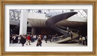 Group of people in a museum, Louvre Pyramid, Paris, France Fine Art Print
