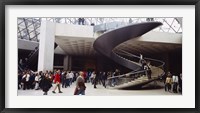 Group of people in a museum, Louvre Pyramid, Paris, France Fine Art Print