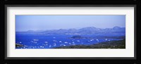 Aerial view of boats in the sea, Costa Smeralda, Sardinia, Italy Fine Art Print