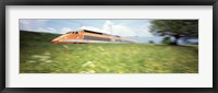 TGV High-Speed Train Moving Through Hills, Blurred Motion Fine Art Print