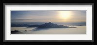 Switzerland, Luzern, Pilatus Mountain, Panoramic view of mist around a mountain peak Fine Art Print