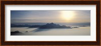 Switzerland, Luzern, Pilatus Mountain, Panoramic view of mist around a mountain peak Fine Art Print