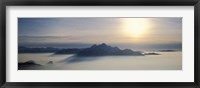 Switzerland, Luzern, Pilatus Mountain, Panoramic view of mist around a mountain peak Fine Art Print