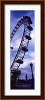 Low angle view of the London Eye, Big Ben, London, England Fine Art Print