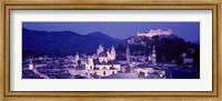 Austria, Salzburg, Panoramic view of the city in dusk Fine Art Print