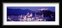 Austria, Salzburg, Panoramic view of the city in dusk Fine Art Print