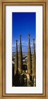 High Section View Of Towers Of A Basilica, Sagrada Familia, Barcelona, Catalonia, Spain Fine Art Print