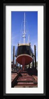 Low angle view of a sailing ship at a shipyard, Antigua Fine Art Print