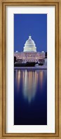 Reflection of a government building in water, Capitol Building, Capitol Hill, Washington DC, USA Fine Art Print