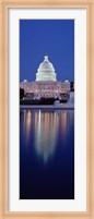 Reflection of a government building in water, Capitol Building, Capitol Hill, Washington DC, USA Fine Art Print