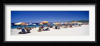 Tourists on the beach, Porto Carras, Sithonia, Chalkidiki, Greece Fine Art Print