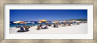 Tourists on the beach, Porto Carras, Sithonia, Chalkidiki, Greece Fine Art Print