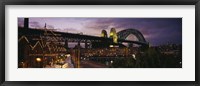 Bridge lit up at night, Sydney Harbor Bridge, Sydney, New South Wales, Australia Fine Art Print