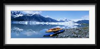 USA, Alaska, Kayaks by the side of a river Fine Art Print