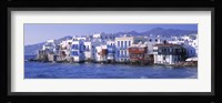 Buildings on the Waterfront, Mykonos, Greece Fine Art Print