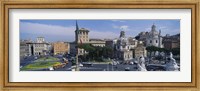 High angle view of traffic on a road, Piazza Venezia, Rome, Italy Fine Art Print