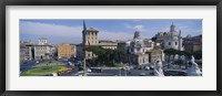 High angle view of traffic on a road, Piazza Venezia, Rome, Italy Fine Art Print