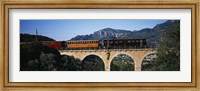 Train crossing a bridge, Sierra De Tramuntana, Majorca, Spain Fine Art Print