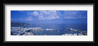 High angle view of buildings at a coast, Mykonos, Cyclades Islands, Greece Fine Art Print