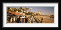 Tourists in a cafe, Tapas Cafe, Sitges Beach, Catalonia, Spain Fine Art Print