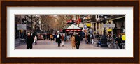 Tourists in a street, Barcelona, Spain Fine Art Print