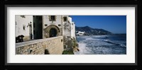 Tourists in a church beside the sea, Sitges, Spain Fine Art Print