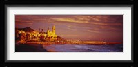 High angle view of a beach, Sitges, Spain Fine Art Print
