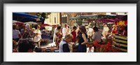 Group of people in a street market, Ceret, France Fine Art Print