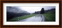 Wet highway passing through a forest, Austria Fine Art Print