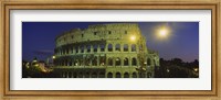Ancient Building Lit Up At Night, Coliseum, Rome, Italy Fine Art Print