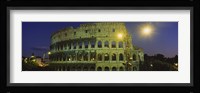 Ancient Building Lit Up At Night, Coliseum, Rome, Italy Fine Art Print