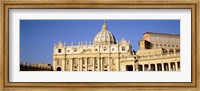 Facade of a basilica, St. Peter's Basilica, St. Peter's Square, Vatican City, Rome, Lazio, Italy Fine Art Print