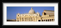 Facade of a basilica, St. Peter's Basilica, St. Peter's Square, Vatican City, Rome, Lazio, Italy Fine Art Print